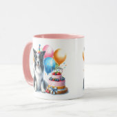 Mug Bordure Anniversaire Collie Amoureux des chiens Mu (Devant gauche)