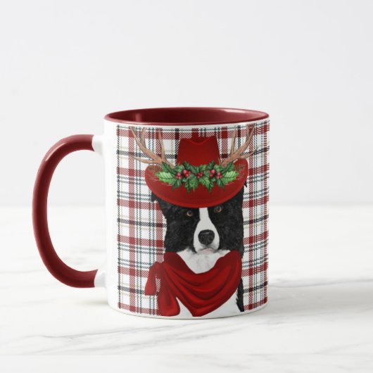 Mug Bordure Collie Amoureux des chiens Western Plaid N (Gauche)