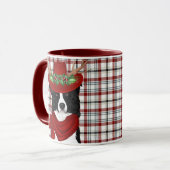 Mug Bordure Collie Amoureux des chiens Western Plaid N (Devant gauche)