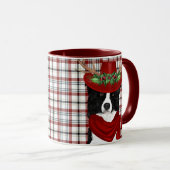 Mug Bordure Collie Amoureux des chiens Western Plaid N (Devant droit)