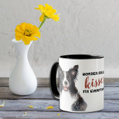 Mug Bordure Collie Baisers Tout réparer
