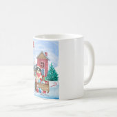 Mug Bordure Collie Chien dans la neige Maison de Chien (Devant droit)