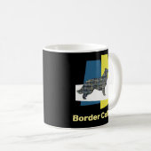 Mug Bordure Collie Chien Jaune & Grille Noire Abstrait (Devant droit)