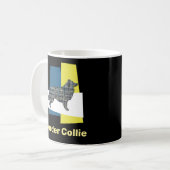 Mug Bordure Collie Chien Jaune & Grille Noire Abstrait (Devant gauche)