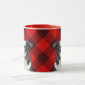 Mug Bordure Collie Chien Red Buffalo Plaid Noël (Centre)
