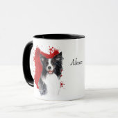 Mug Bordure Collie Chien Rouge Arrière - plan Abstrait (Devant gauche)