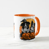 Mug Bordure Collie Chiens Halloween Jack O Lanterns (Devant droit)