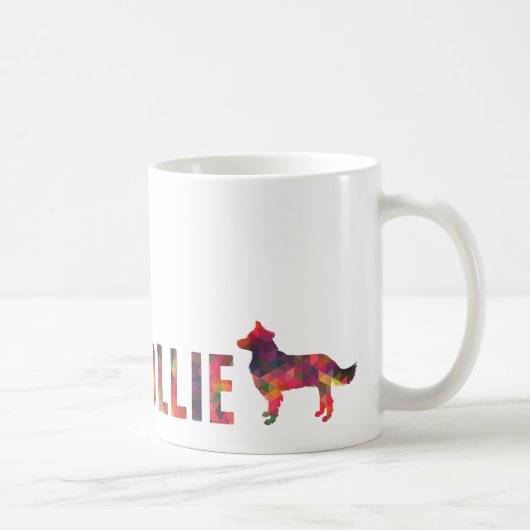 Mug Bordure Collie coloré Graphisme multicouche (Droite)