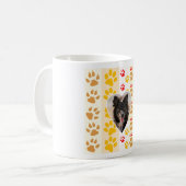 Mug Bordure Collie Empreinte de patte Amour Coeur (Devant gauche)