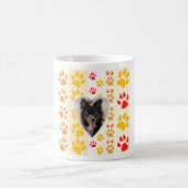 Mug Bordure Collie Empreinte de patte Amour Coeur (Centre)
