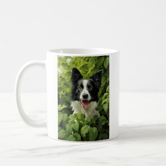 Mug Bordure Collie en vert (Gauche)
