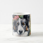 Mug Bordure Collie Fête de Noël Wreath Pup (Centre)