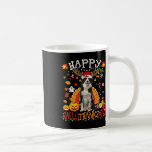 Mug Bordure Collie Halloween Chien de Noël Happy Hallo