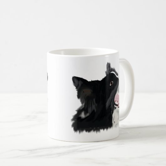 Mug Bordure Collie mignon chien (Devant droit)