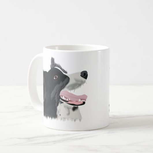 Mug Bordure Collie mignon chien (Devant gauche)