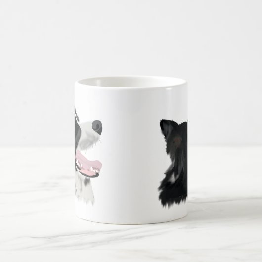 Mug Bordure Collie mignon chien (Centre)