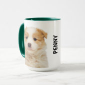 Mug Bordure Collie Musique personnalisée (Devant gauche)