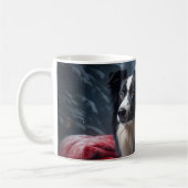 Mug Bordure Collie Snowy Sleigh Décor de Noël (Gauche)