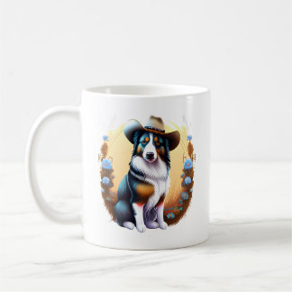 Mug Bordure de cowboy Collie Chien occidental Animal d