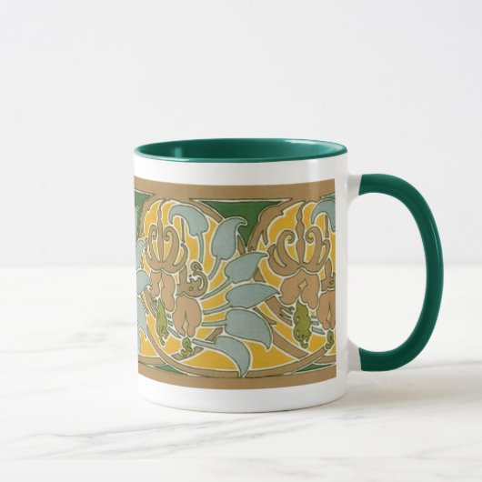 Mug Bordure de fleurs Art nouveau - Musique (Droite)
