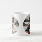 Mug Bordure de Noël Collie Chien Snowman (Centre)