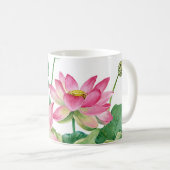 Mug Bordure d'eau rose Lotus (Devant droit)
