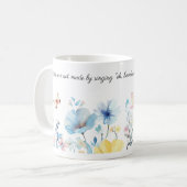 Mug Bordure des fleurs d'aquarelle, Citation de Kiplin (Devant gauche)
