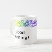 Mug Bordure des papillons arc-en-ciel Musique personna (Devant gauche)