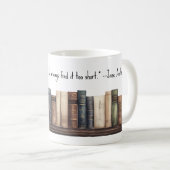 Mug Bordure du livre avec Jane Austen Citation (Devant droit)