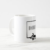Mug Bordure fantaisie personnalisée avec floraison (Devant gauche)