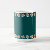 Mug Bordure Fleur minimale Retro Deep Turquoise (Centre)