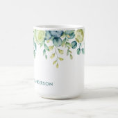 Mug Bordure florale à l'aquarelle d'eucalyptus avec de (Centre)
