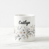 Mug Bordure florale blanche et grise (Centre)