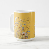 Mug Bordure florale d'été jaune Mimosa (Devant gauche)