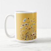Mug Bordure florale d'été jaune Mimosa (Gauche)