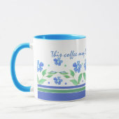 Mug Bordure florale Vert Bleu pour personnaliser (Gauche)