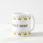 Mug Bordure Golden Crowns + votre texte & arrière - pl (Devant droit)