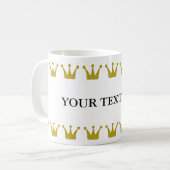 Mug Bordure Golden Crowns + votre texte & arrière - pl (Devant gauche)