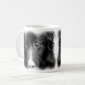 Mug Bordure noire Collie Art animal (Devant gauche)