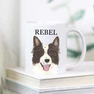 Mug Bordure personnalisée Collie Beverage Coaster