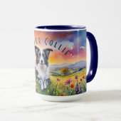 Mug Bordure personnalisée Collie Mug, Personnaliser vo (Devant droit)