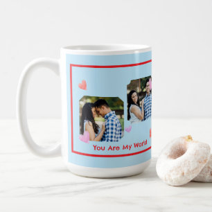 Mug Bordure rouge PHOTO Saint-Valentin NOM