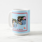 Mug Bordure rouge PHOTO Saint-Valentin NOM (Devant gauche)