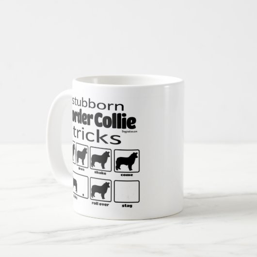 Mug Bordure tenace Collie Tricks (Devant gauche)
