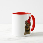 Mug Bordure Terrier avec Casquette roux 3 (Devant droit)
