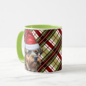 Mug Bordure Terrier Rouge Vert Vacances Plantées Noël (Devant gauche)