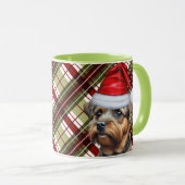 Mug Bordure Terrier Rouge Vert Vacances Plantées Noël (Devant droit)