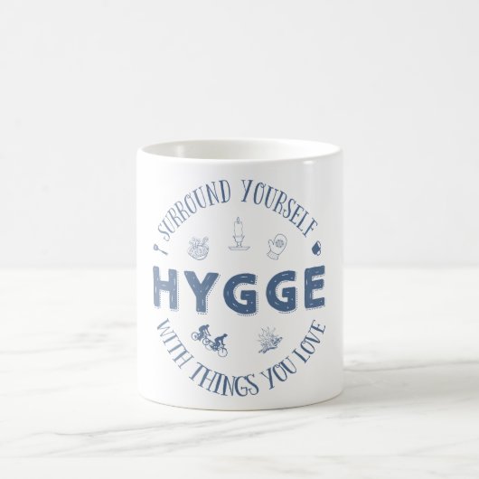 Mug Bordure vous-même W. Hygge (texte bleu-foncé) (Centre)