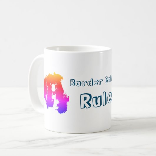 Mug Bordures Collies Règle Cute (Devant gauche)