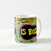 Mug Boris Boss Fun logo nom message art rose (Devant droit)